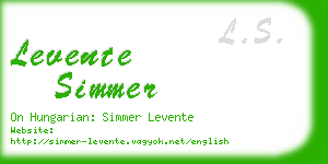 levente simmer business card
